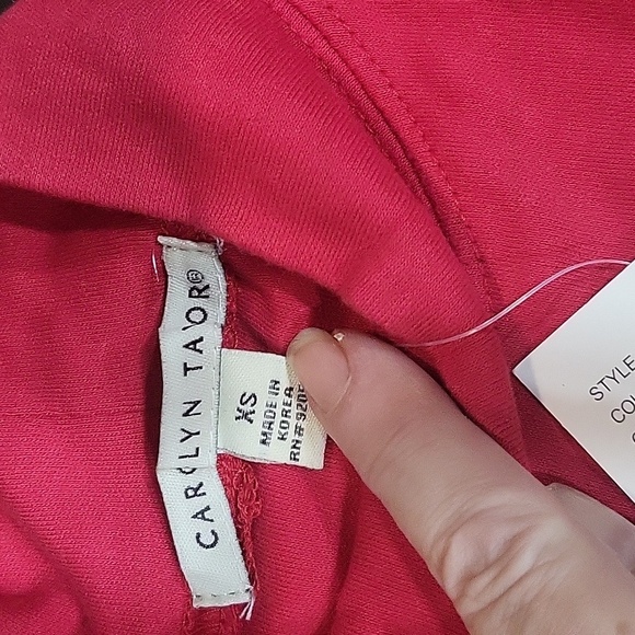 NWT Red Carolyn Taylor Mock Turtleneck size XS - Picture 5 of 7
